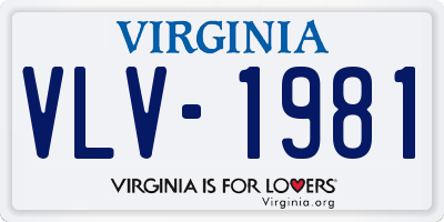 VA license plate VLV1981