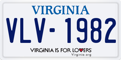 VA license plate VLV1982