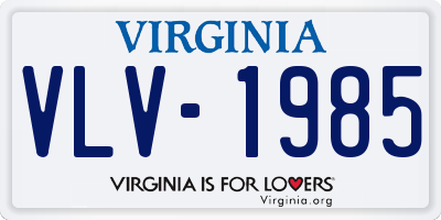 VA license plate VLV1985