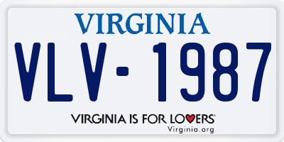 VA license plate VLV1987
