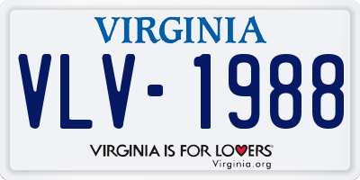 VA license plate VLV1988