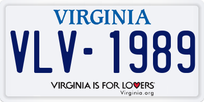 VA license plate VLV1989