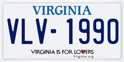VA license plate VLV1990