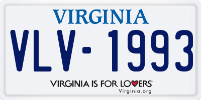 VA license plate VLV1993