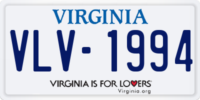 VA license plate VLV1994