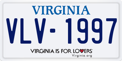 VA license plate VLV1997