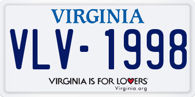 VA license plate VLV1998