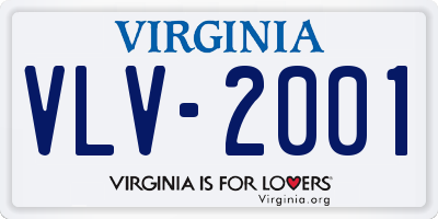 VA license plate VLV2001