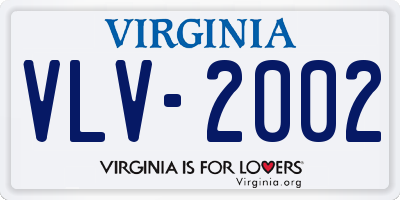 VA license plate VLV2002