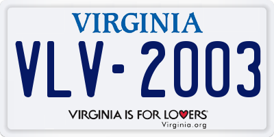 VA license plate VLV2003