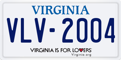 VA license plate VLV2004