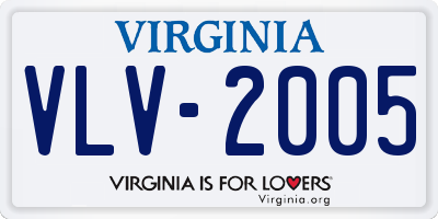 VA license plate VLV2005