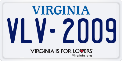 VA license plate VLV2009