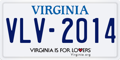 VA license plate VLV2014
