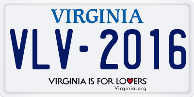 VA license plate VLV2016