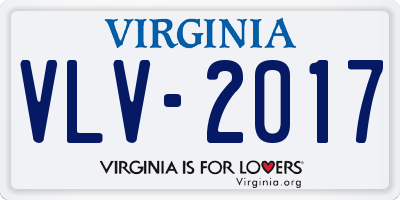 VA license plate VLV2017