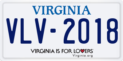 VA license plate VLV2018