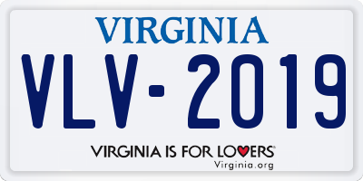 VA license plate VLV2019