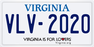 VA license plate VLV2020