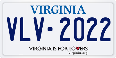 VA license plate VLV2022