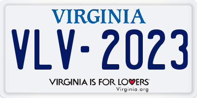 VA license plate VLV2023