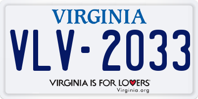 VA license plate VLV2033