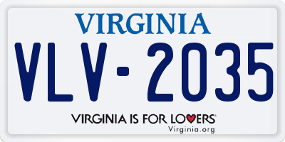VA license plate VLV2035