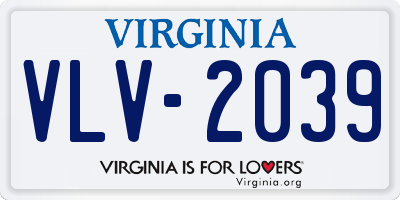 VA license plate VLV2039