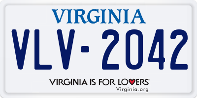 VA license plate VLV2042