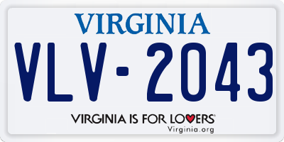 VA license plate VLV2043