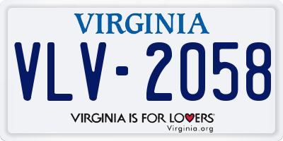 VA license plate VLV2058