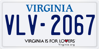 VA license plate VLV2067