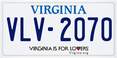 VA license plate VLV2070