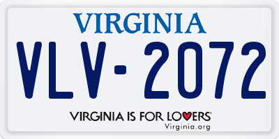 VA license plate VLV2072