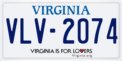 VA license plate VLV2074