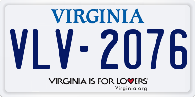 VA license plate VLV2076