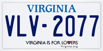 VA license plate VLV2077