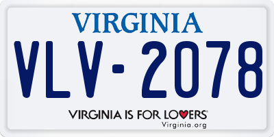 VA license plate VLV2078