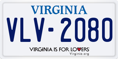 VA license plate VLV2080