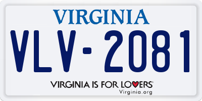 VA license plate VLV2081