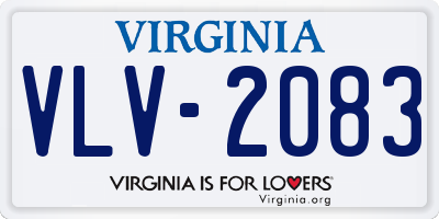 VA license plate VLV2083