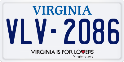 VA license plate VLV2086