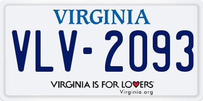 VA license plate VLV2093