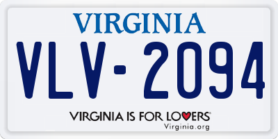 VA license plate VLV2094