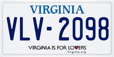 VA license plate VLV2098