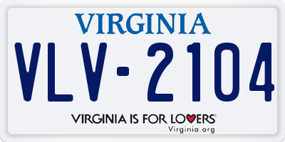 VA license plate VLV2104