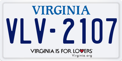 VA license plate VLV2107