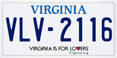 VA license plate VLV2116