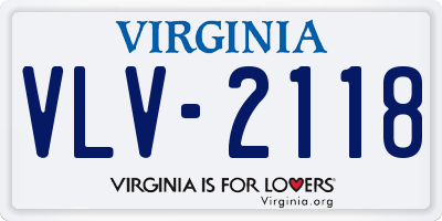 VA license plate VLV2118