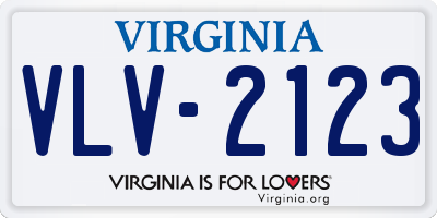 VA license plate VLV2123